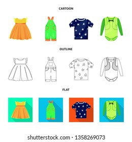 Isolated object of fashion and garment icon. Set of fashion and cotton vector icon for stock.