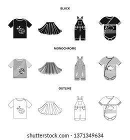 Isolated object of fashion and garment icon. Set of fashion and cotton stock symbol for web.