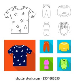 Isolated object of fashion and garment logo. Collection of fashion and cotton vector icon for stock.