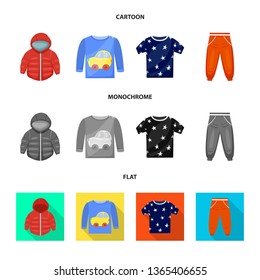 Isolated object of fashion and garment logo. Set of fashion and cotton stock vector illustration.