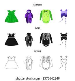 Isolated object of fashion and garment logo. Set of fashion and cotton vector icon for stock.