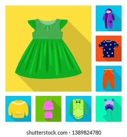 Isolated object of fashion and garment logo. Set of fashion and cotton stock vector illustration.