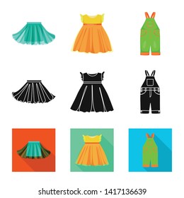 Isolated object of fashion and garment logo. Set of fashion and cotton vector icon for stock.