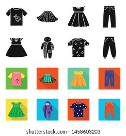 Isolated object of fashion and garment logo. Collection of fashion and cotton vector icon for stock.