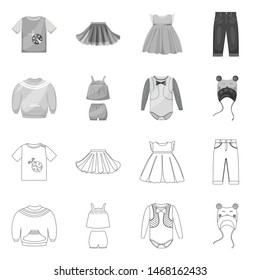 Isolated object of fashion and garment logo. Collection of fashion and cotton stock symbol for web.