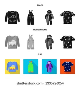 Isolated object of fashion and garment sign. Collection of fashion and cotton stock symbol for web.