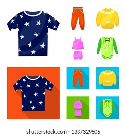 Isolated object of fashion and garment sign. Set of fashion and cotton stock vector illustration.