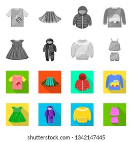 Isolated object of fashion and garment sign. Collection of fashion and cotton vector icon for stock.