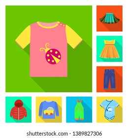 Isolated object of fashion and garment sign. Collection of fashion and cotton stock symbol for web.