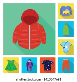 Isolated object of fashion and garment sign. Collection of fashion and cotton vector icon for stock.
