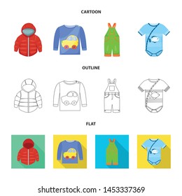 Isolated object of fashion and garment sign. Set of fashion and cotton stock symbol for web.