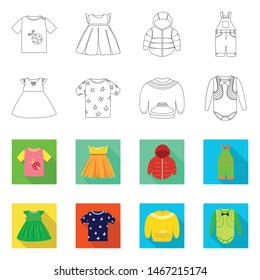 Isolated object of fashion and garment sign. Collection of fashion and cotton vector icon for stock.