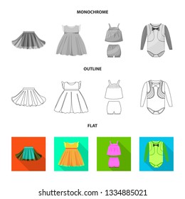 Isolated object of fashion and garment symbol. Set of fashion and cotton stock symbol for web.