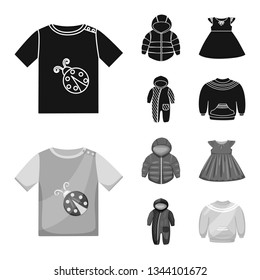 Isolated object of fashion and garment symbol. Set of fashion and cotton stock vector illustration.