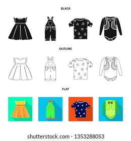 Isolated object of fashion and garment symbol. Collection of fashion and cotton vector icon for stock.