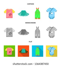 Isolated object of fashion and garment symbol. Set of fashion and cotton vector icon for stock.