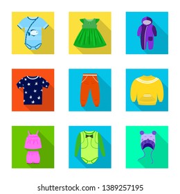Isolated object of fashion and garment symbol. Set of fashion and cotton stock symbol for web.