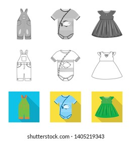 Isolated object of fashion and garment symbol. Collection of fashion and cotton vector icon for stock.