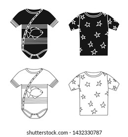Isolated object of fashion and garment symbol. Set of fashion and cotton stock vector illustration.