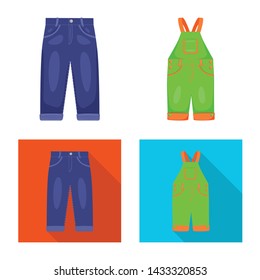 Isolated object of fashion and garment symbol. Collection of fashion and cotton stock vector illustration.