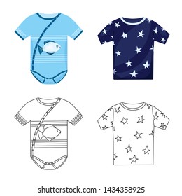 Isolated object of fashion and garment symbol. Collection of fashion and cotton stock symbol for web.