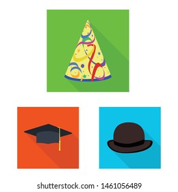 Isolated object of fashion and profession logo. Set of fashion and cap stock vector illustration.