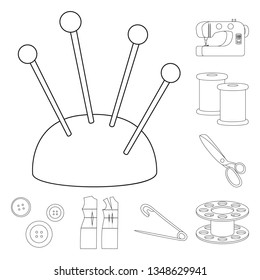 Isolated object of fashion and tailoring icon. Set of fashion and textile vector icon for stock.