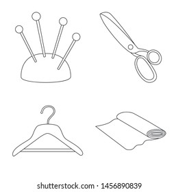 Isolated object of fashion and tailoring symbols. Set of fashion and textile vector icon for stock.