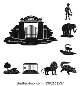 Isolated object of fauna and entertainment logo. Collection of fauna and park vector icon for stock.