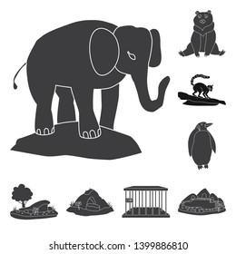 Isolated object of fauna and entertainment sign. Collection of fauna and park stock symbol for web.