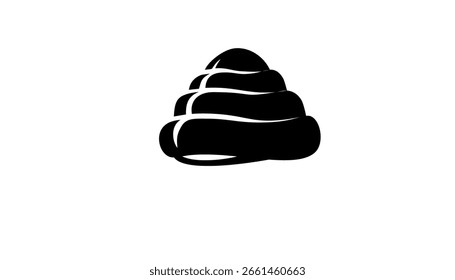 El objeto aislado presenta Elementos apilados geométricos negros. La forma evoca una sensación simple, audaz y moderna.