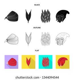 Isolated object of fiber and muscular icon. Set of fiber and body  stock vector illustration.