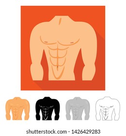 Isolated object of fiber and muscular icon. Collection of fiber and body vector icon for stock.