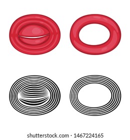 Isolated object of fiber and muscular icons. Collection of fiber and body stock vector illustration.