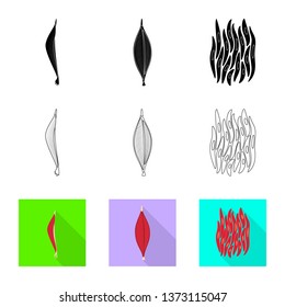 Isolated object of fiber and muscular logo. Set of fiber and body  stock vector illustration.
