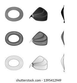 Isolated object of fiber and muscular logo. Collection of fiber and body  vector icon for stock.
