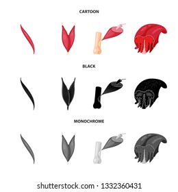 Isolated object of fiber and muscular sign. Set of fiber and body  vector icon for stock.