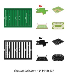 Isolated object of field and sport icon. Collection of field and game stock symbol for web.