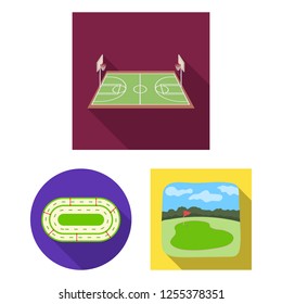 Isolated object of field and sport sign. Set of field and game stock symbol for web.
