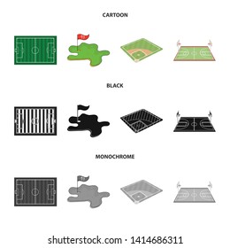 Isolated object of field and sport sign. Set of field and game stock symbol for web.