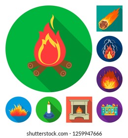 Isolated object of fire and flame sign. Collection of fire and fireball stock vector illustration.