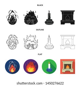 Isolated object of fire and flame symbol. Collection of fire and fireball vector icon for stock.