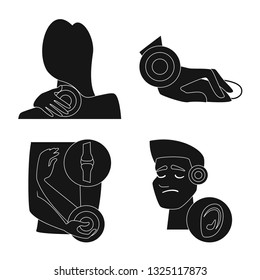 Isolated object of first and help icon. Collection of first and disease vector icon for stock.