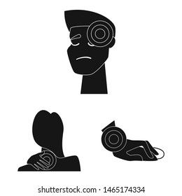 Isolated object of first and help sign. Collection of first and disease vector icon for stock.