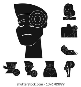 Isolated object of first and help symbol. Collection of first and disease vector icon for stock.