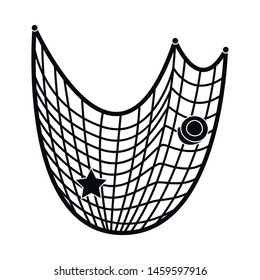 Isolated object of fishnet and fish logo. Set of fishnet and catch stock symbol for web.