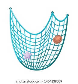 Isolated object of fishnet and fish symbol. Collection of fishnet and catch stock symbol for web.