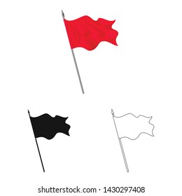 Isolated object of flag and cloth sign. Set of flag and hanging stock symbol for web.