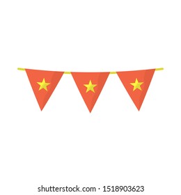 Isolated object of flag and red icon. Graphic of flag and vietnamese vector icon for stock.