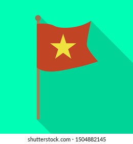 Isolated object of flag and red symbol. Web element of flag and vietnamese stock vector illustration.